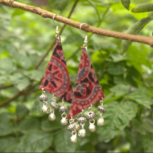 Ajrakh Ghungroo Glow earrings