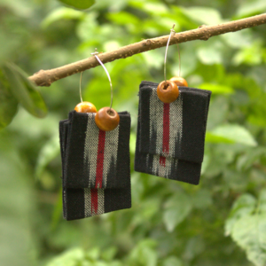 Rustic Ikat Hoops Earrings