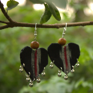 Ikat Heart Hoop earrings