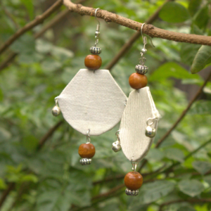 Ivory Silk Circles Earrings