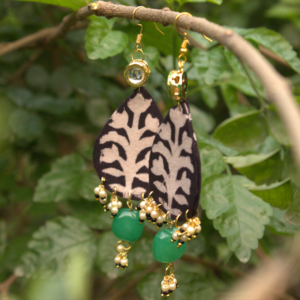 Leaf Kundan Charm Earrings